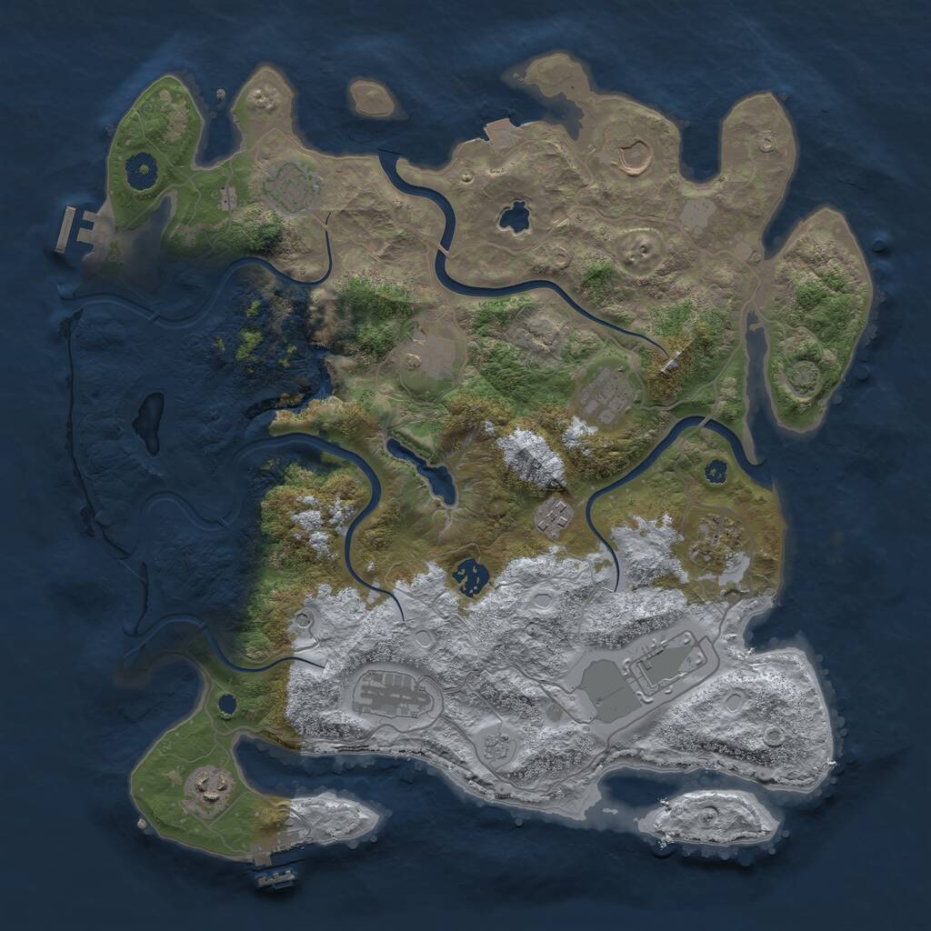 Rust Map: Procedural Map, Size: 4000, Seed: 157384, 16 Monuments