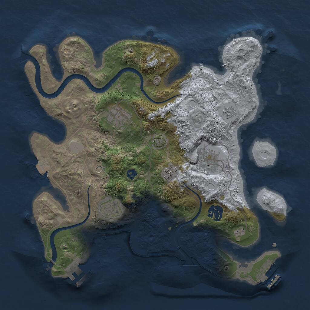Rust Map: Procedural Map, Size: 3000, Seed: 1358531886, 11 Monuments