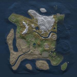 Thumbnail Rust Map: Procedural Map, Size: 3000, Seed: 1072492794, 9 Monuments