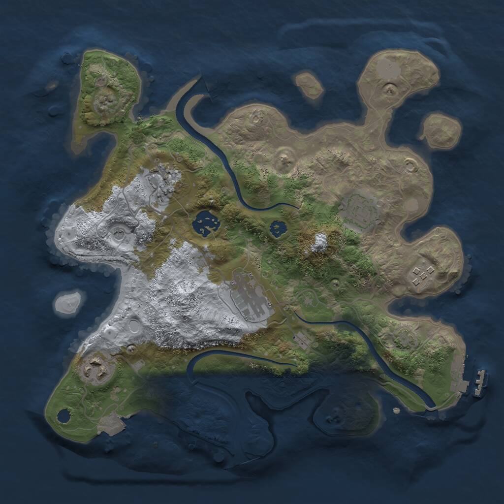 Rust Map: Procedural Map, Size: 3000, Seed: 659377947, 10 Monuments