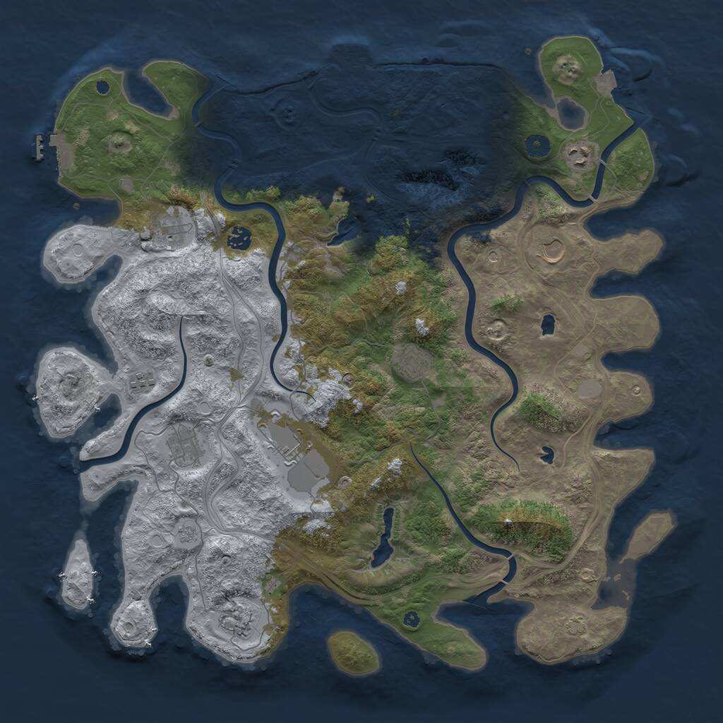 Rust Map: Procedural Map, Size: 4500, Seed: 395295049, 15 Monuments