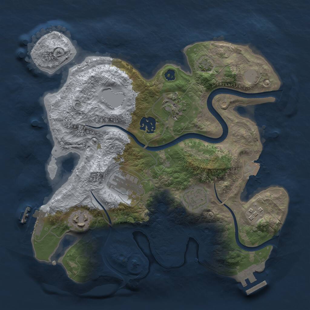 Rust Map: Procedural Map, Size: 2800, Seed: 847616441, 10 Monuments