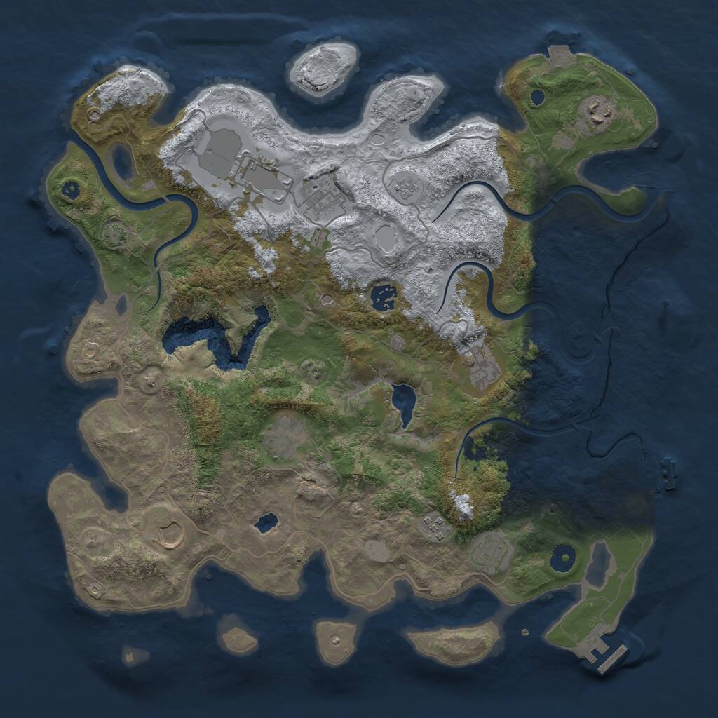 Rust Map: Procedural Map, Size: 4000, Seed: 1607411315, 15 Monuments