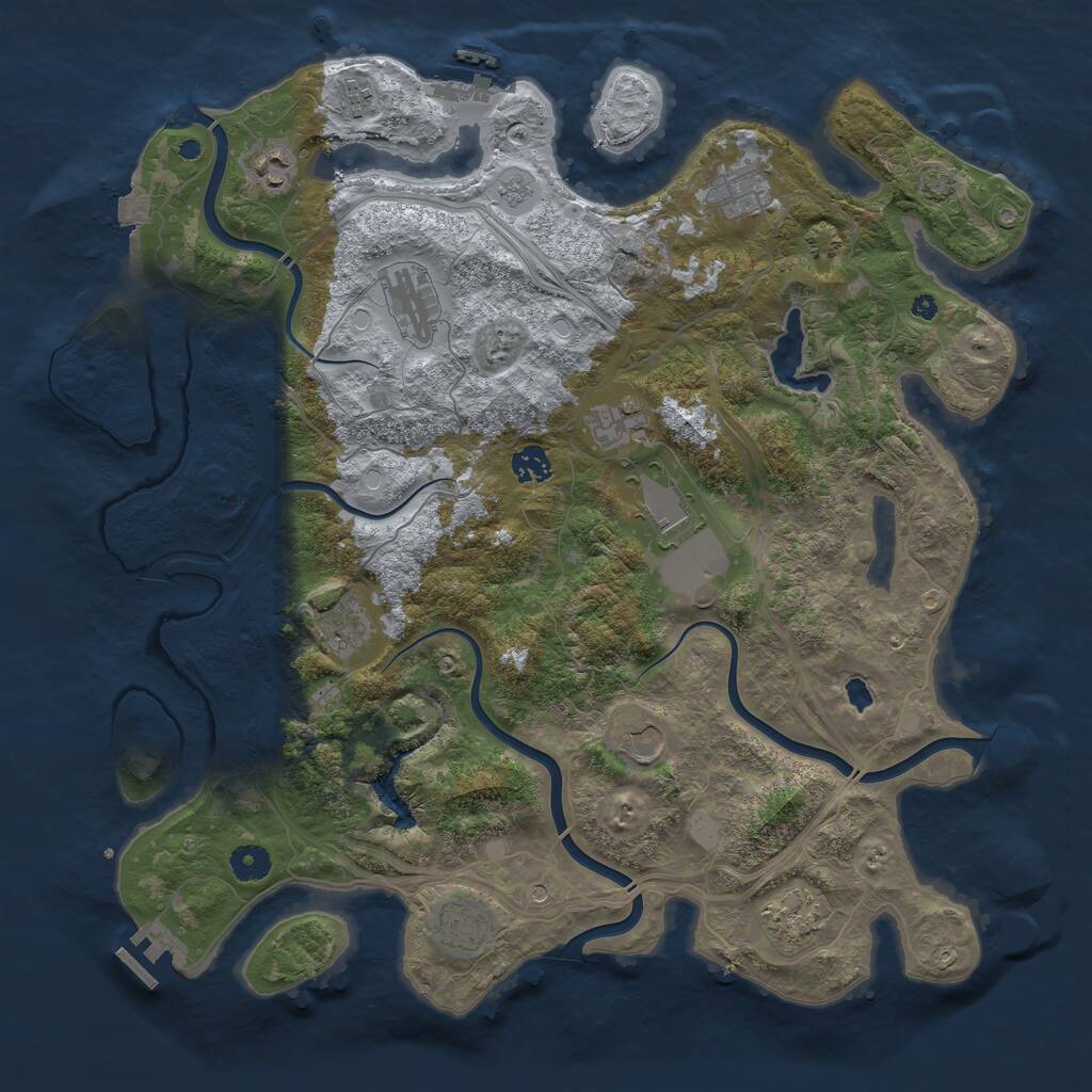 Rust Map: Procedural Map, Size: 4250, Seed: 1650972256, 17 Monuments