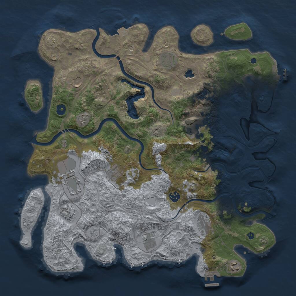 Rust Map: Procedural Map, Size: 4250, Seed: 206586300, 17 Monuments