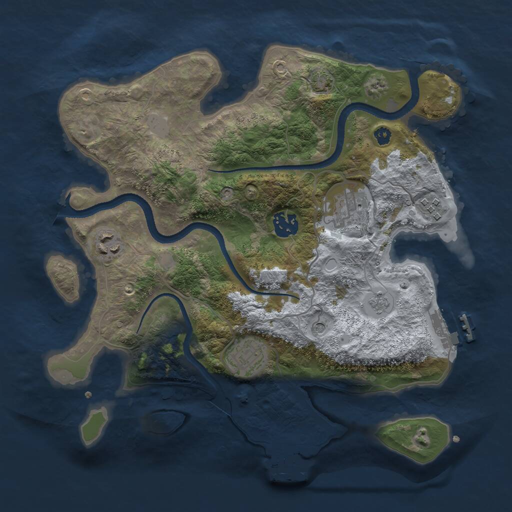 Rust Map: Procedural Map, Size: 3000, Seed: 44531471, 11 Monuments