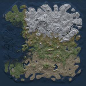 Thumbnail Rust Map: Procedural Map, Size: 6000, Seed: 475820916, 17 Monuments