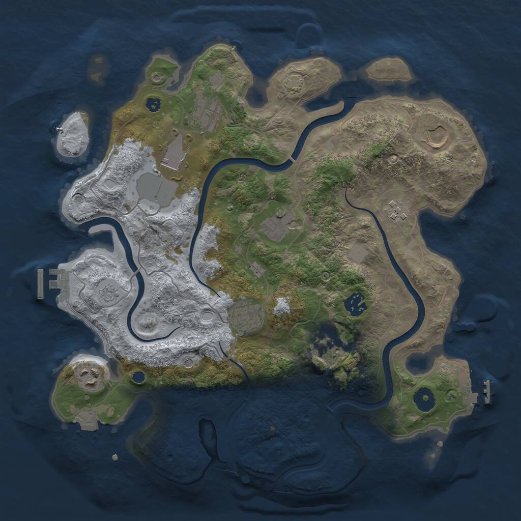 Rust Map: Procedural Map, Size: 3500, Seed: 867112, 15 Monuments