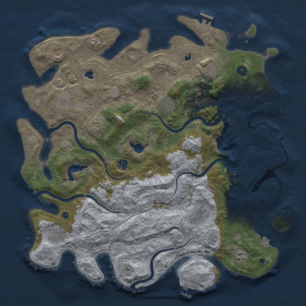 Rust Map: Procedural Map, Size: 4500, Seed: 326008972, 16 Monuments