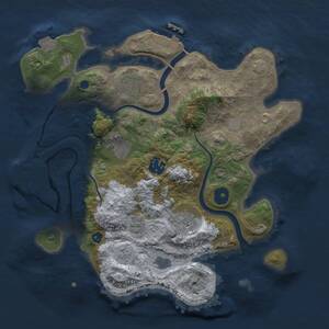 Thumbnail Rust Map: Procedural Map, Size: 3000, Seed: 732276299, 10 Monuments