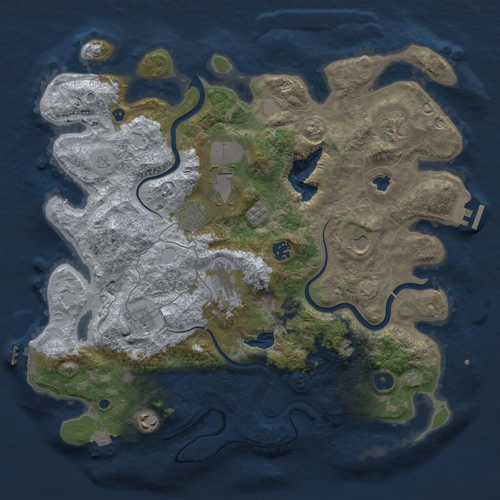 Rust Map: Procedural Map, Size: 4000, Seed: 2004539728, 15 Monuments