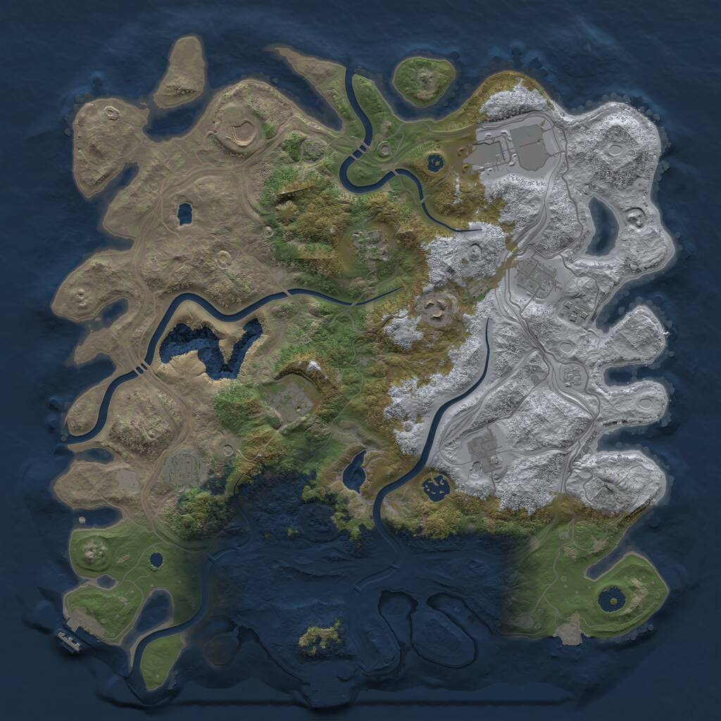 Rust Map: Procedural Map, Size: 4250, Seed: 1416472049, 16 Monuments