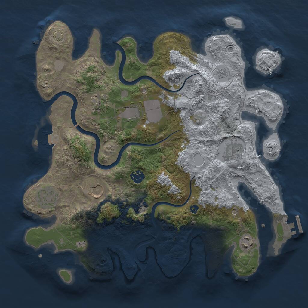 Rust Map: Procedural Map, Size: 3500, Seed: 168181748, 13 Monuments