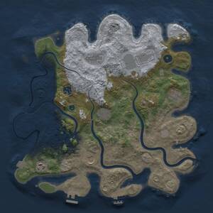 Thumbnail Rust Map: Procedural Map, Size: 3750, Seed: 267752952, 14 Monuments