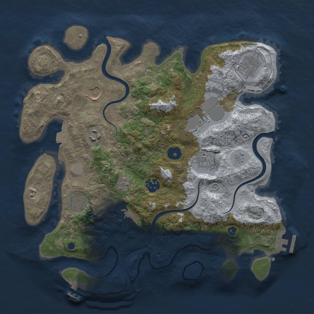 Rust Map: Procedural Map, Size: 3500, Seed: 274062022, 15 Monuments