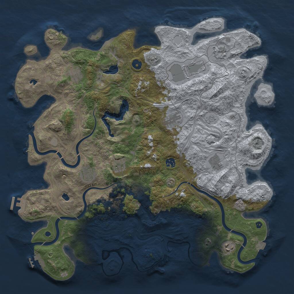 Rust Map: Procedural Map, Size: 4500, Seed: 2041922050, 16 Monuments