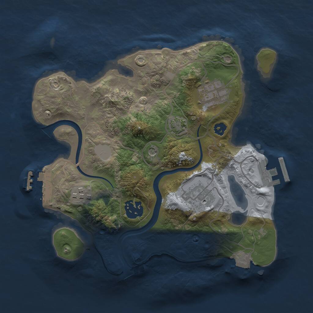 Rust Map: Procedural Map, Size: 2500, Seed: 1472988149, 9 Monuments