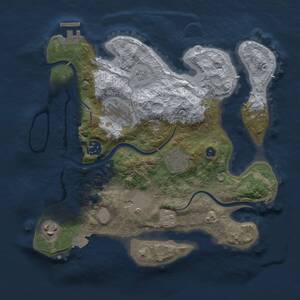 Thumbnail Rust Map: Procedural Map, Size: 3000, Seed: 831047828, 10 Monuments