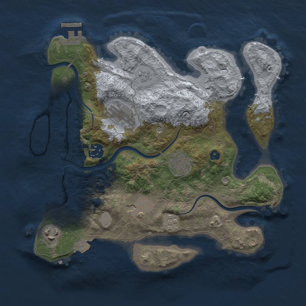 Rust Map: Procedural Map, Size: 3000, Seed: 831047828, 10 Monuments