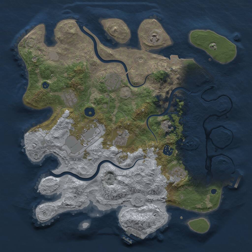 Rust Map: Procedural Map, Size: 3700, Seed: 1601774290, 14 Monuments