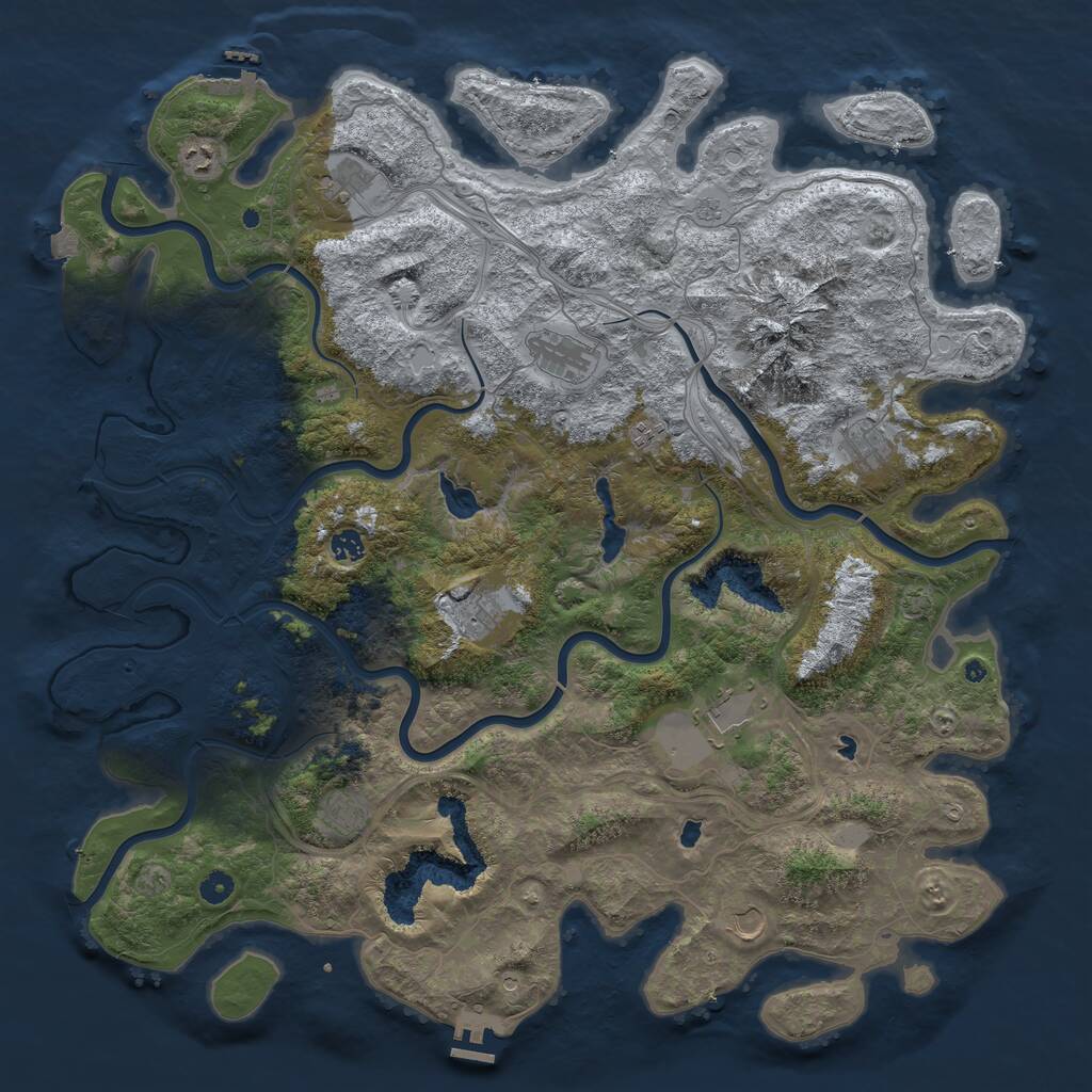 Rust Map: Procedural Map, Size: 5000, Seed: 1482690610, 16 Monuments