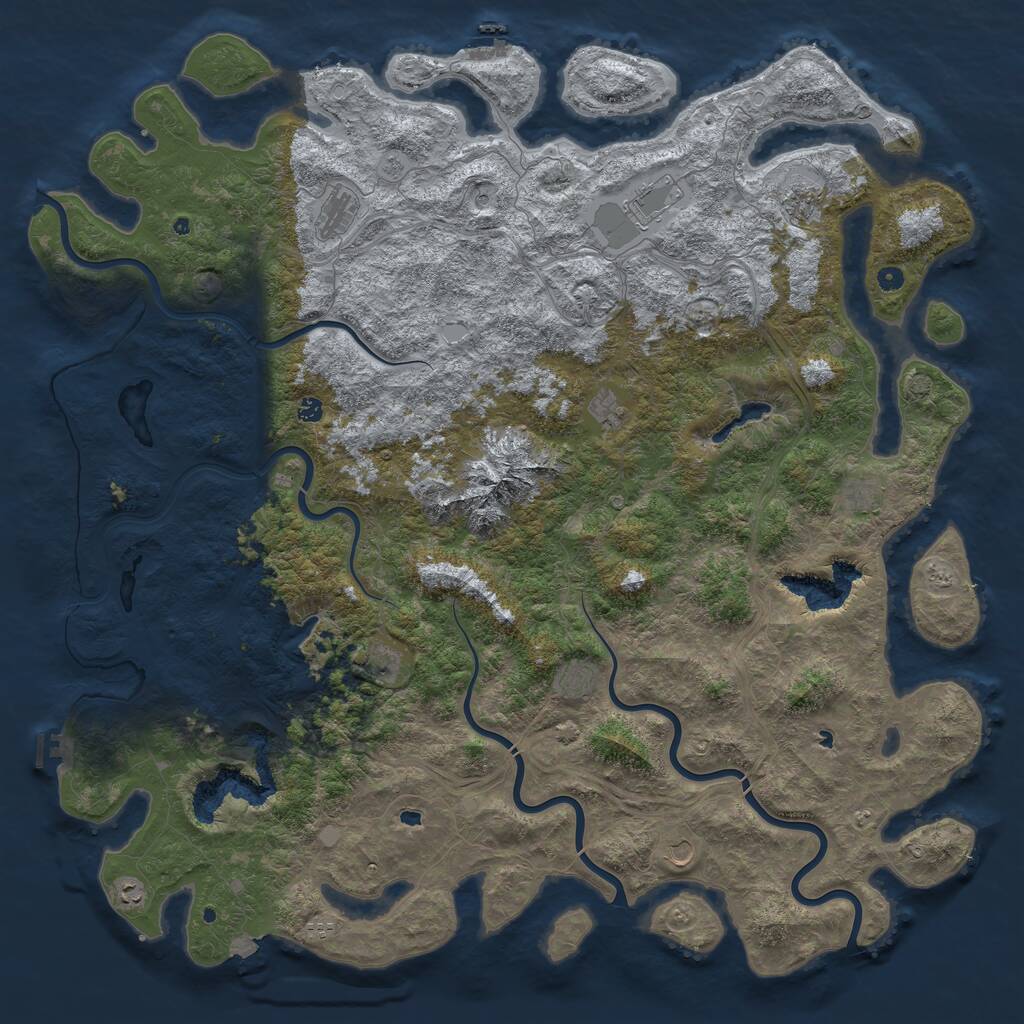 Rust Map: Procedural Map, Size: 6000, Seed: 1604232859, 17 Monuments