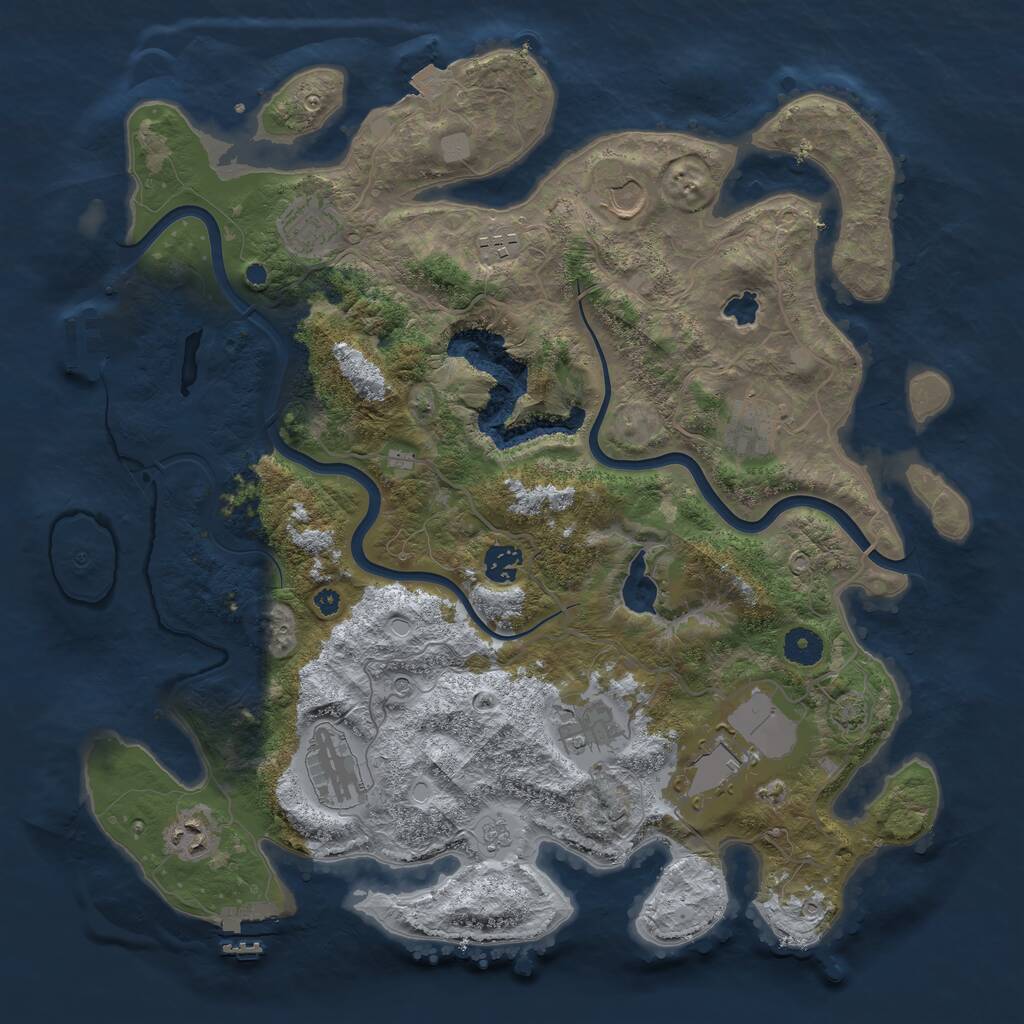 Rust Map: Procedural Map, Size: 4000, Seed: 1699313500, 15 Monuments