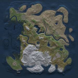 Thumbnail Rust Map: Procedural Map, Size: 4000, Seed: 1699313500, 15 Monuments