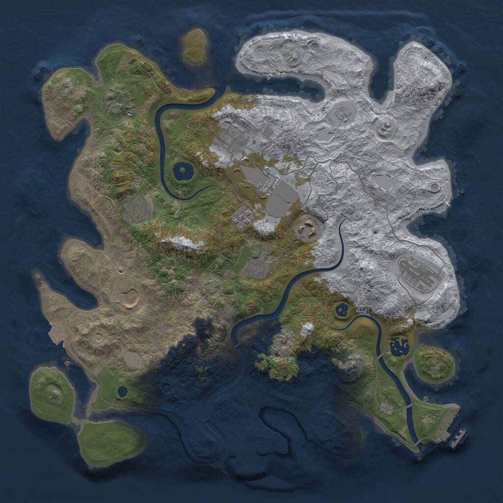 Rust Map: Procedural Map, Size: 3800, Seed: 1762981873, 16 Monuments