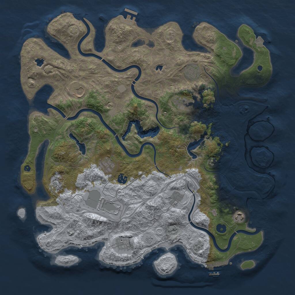 Rust Map: Procedural Map, Size: 4500, Seed: 89910077, 17 Monuments