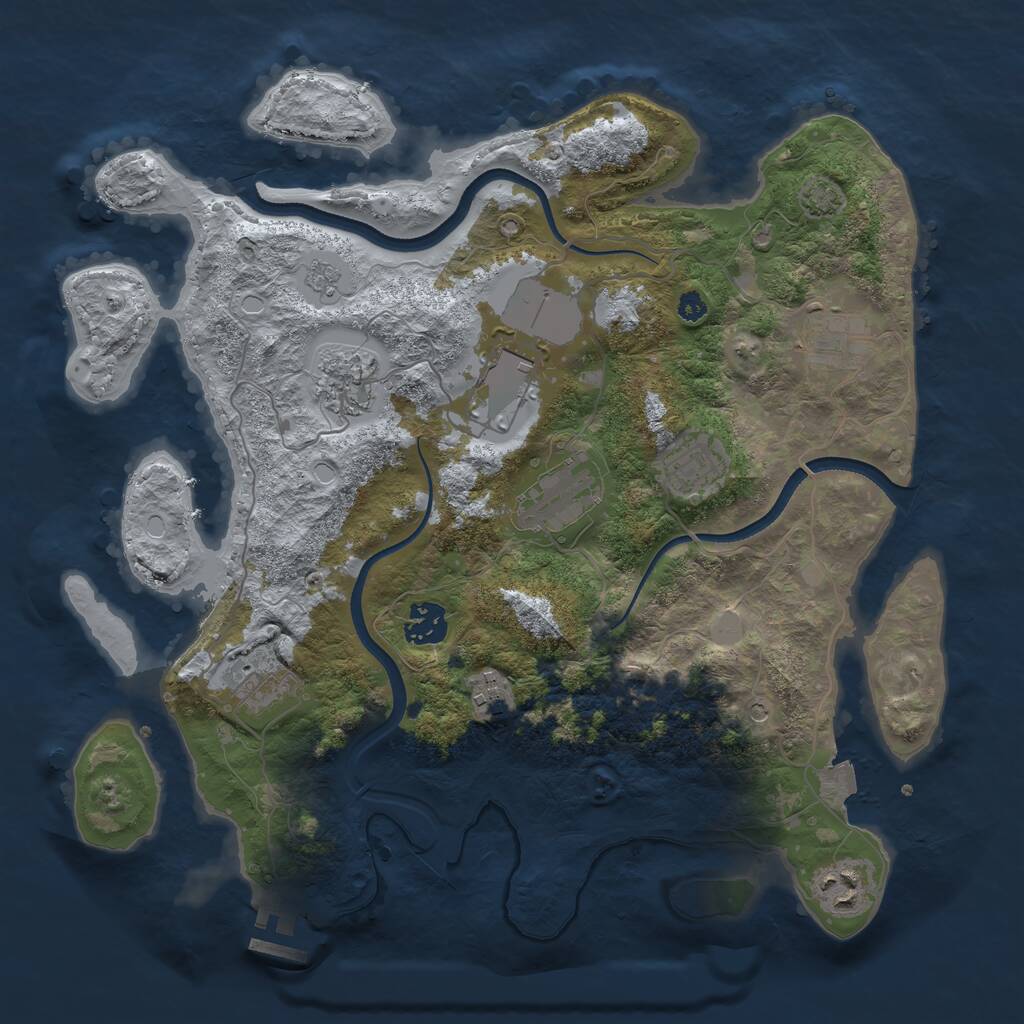 Rust Map: Procedural Map, Size: 3500, Seed: 495147484, 14 Monuments
