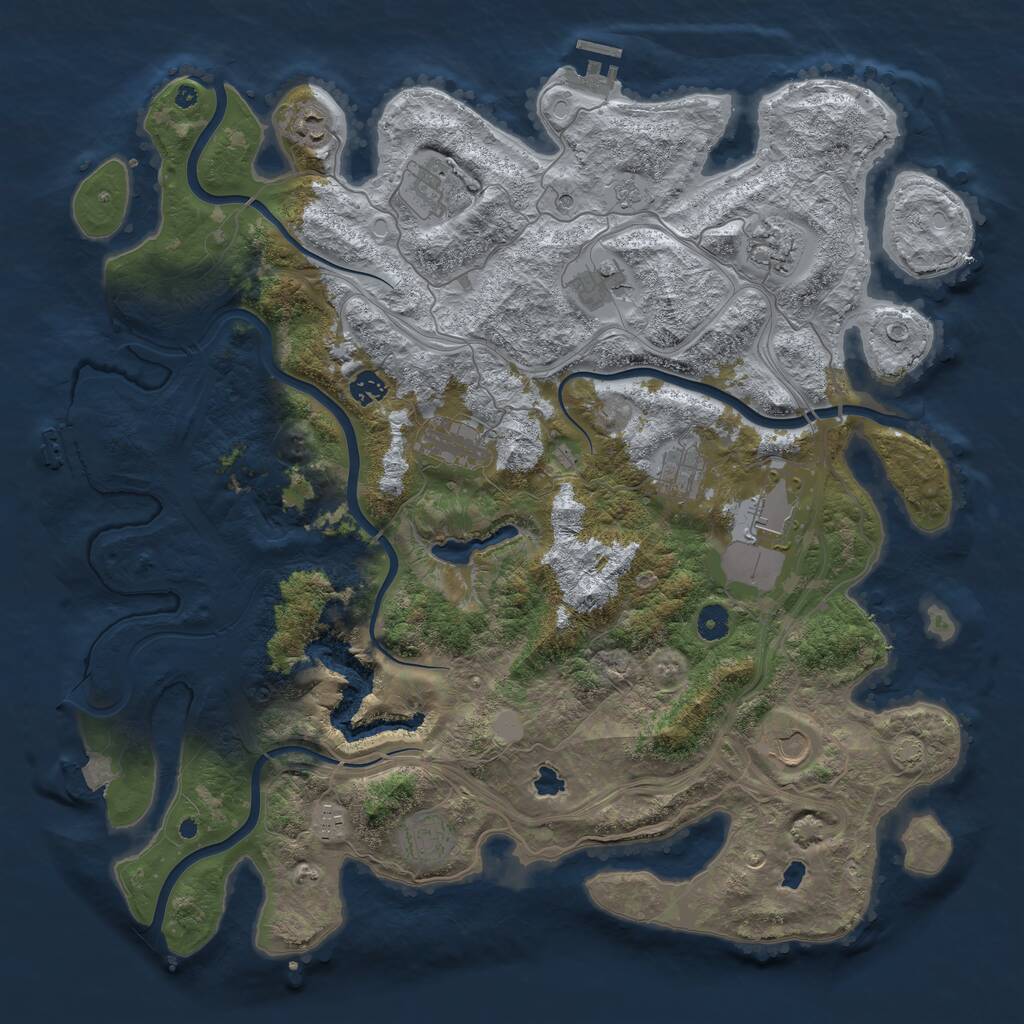 Rust Map: Procedural Map, Size: 4500, Seed: 1901730073, 17 Monuments