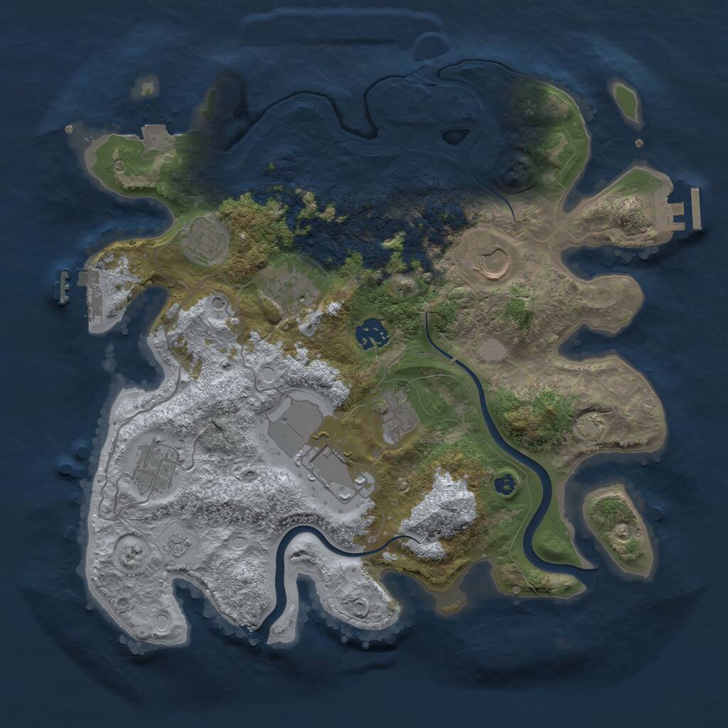 Rust Map: Procedural Map, Size: 3500, Seed: 57269, 14 Monuments