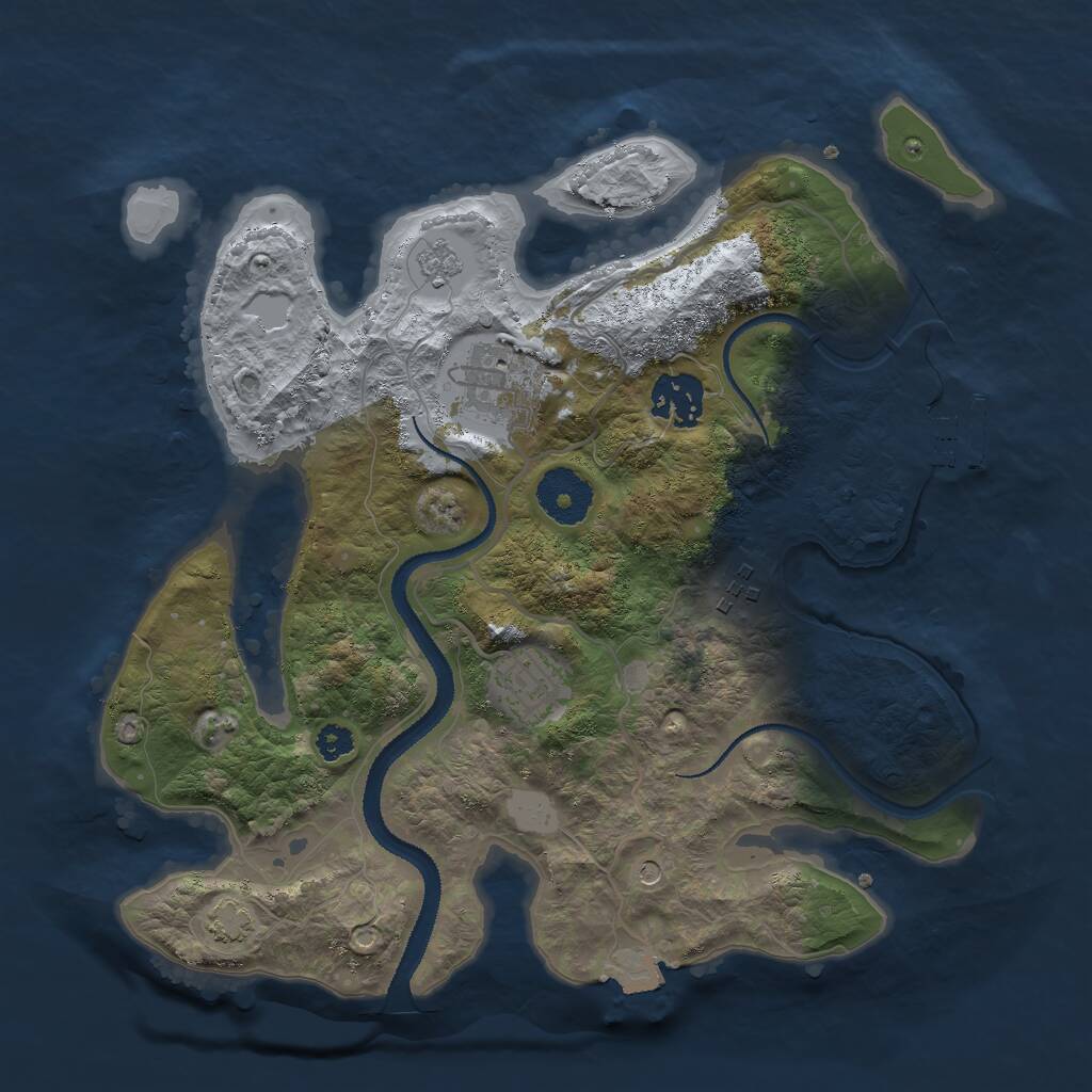 Rust Map: Procedural Map, Size: 3000, Seed: 779438548, 9 Monuments