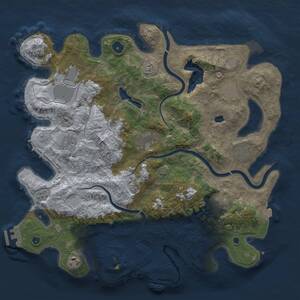 Thumbnail Rust Map: Procedural Map, Size: 4000, Seed: 350246553, 14 Monuments