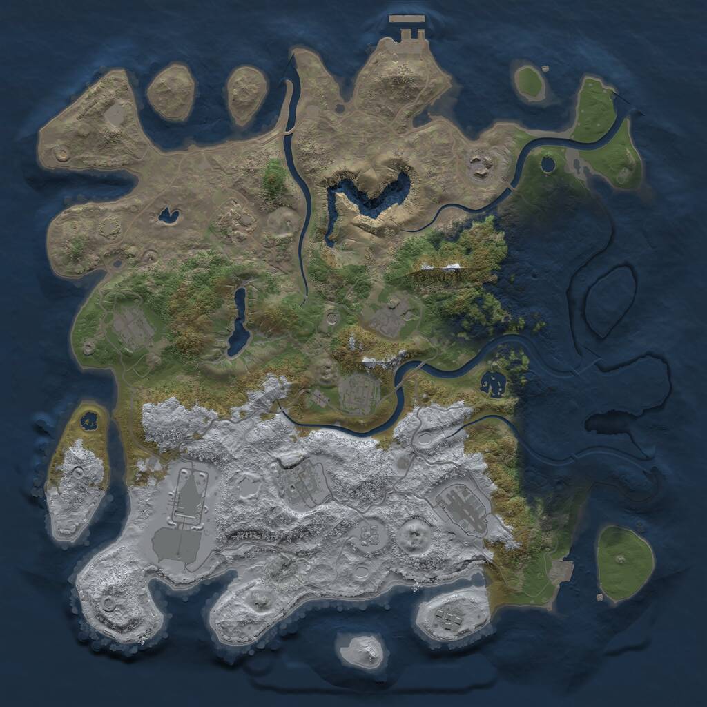 Rust Map: Procedural Map, Size: 4000, Seed: 1680747519, 15 Monuments