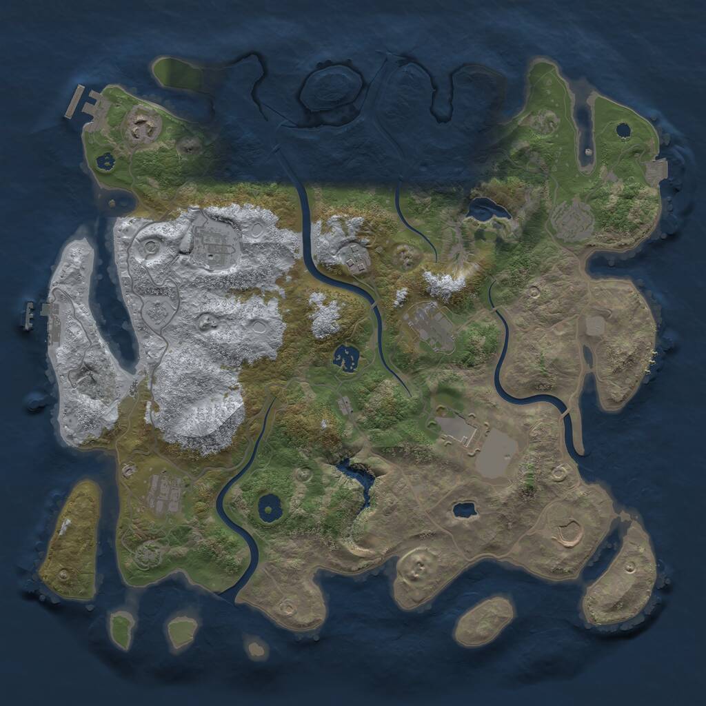 Rust Map: Procedural Map, Size: 4000, Seed: 1445623548, 15 Monuments