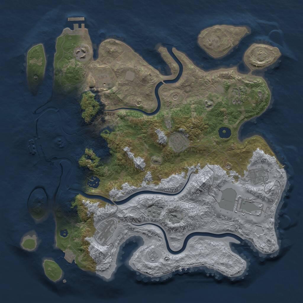 Rust Map: Procedural Map, Size: 3700, Seed: 224587741, 15 Monuments