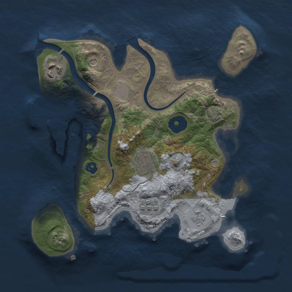 Rust Map: Procedural Map, Size: 2500, Seed: 1989, 8 Monuments