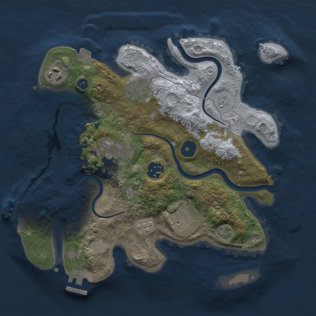 Rust Map: Procedural Map, Size: 3000, Seed: 1407332160, 12 Monuments