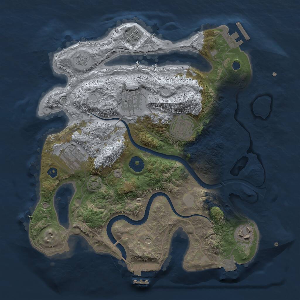Rust Map: Procedural Map, Size: 3000, Seed: 62565, 11 Monuments