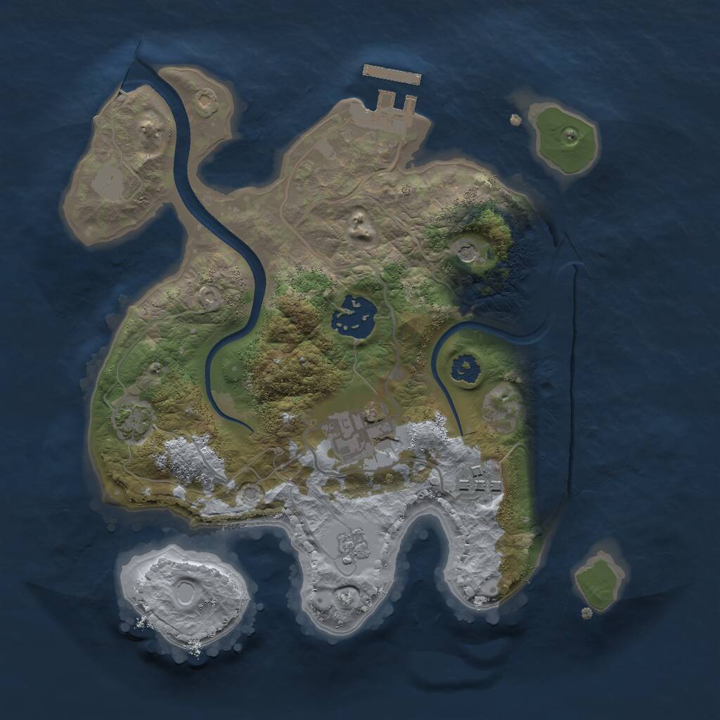 Rust Map: Procedural Map, Size: 2500, Seed: 451602766, 8 Monuments