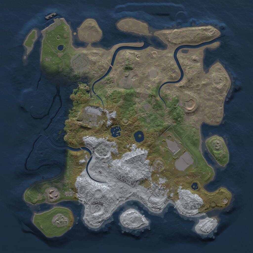 Rust Map: Procedural Map, Size: 3500, Seed: 826106898, 15 Monuments