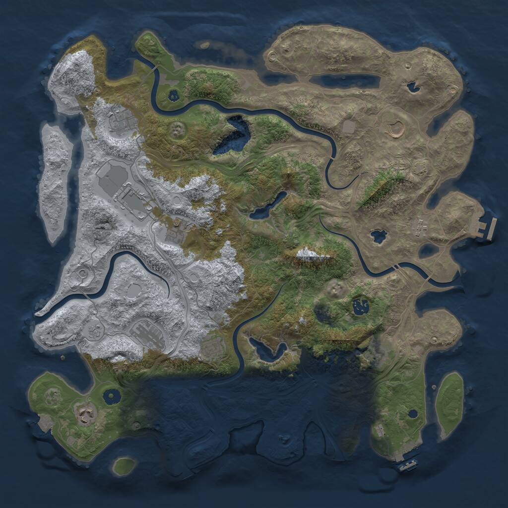 Rust Map: Procedural Map, Size: 4500, Seed: 59132675, 16 Monuments