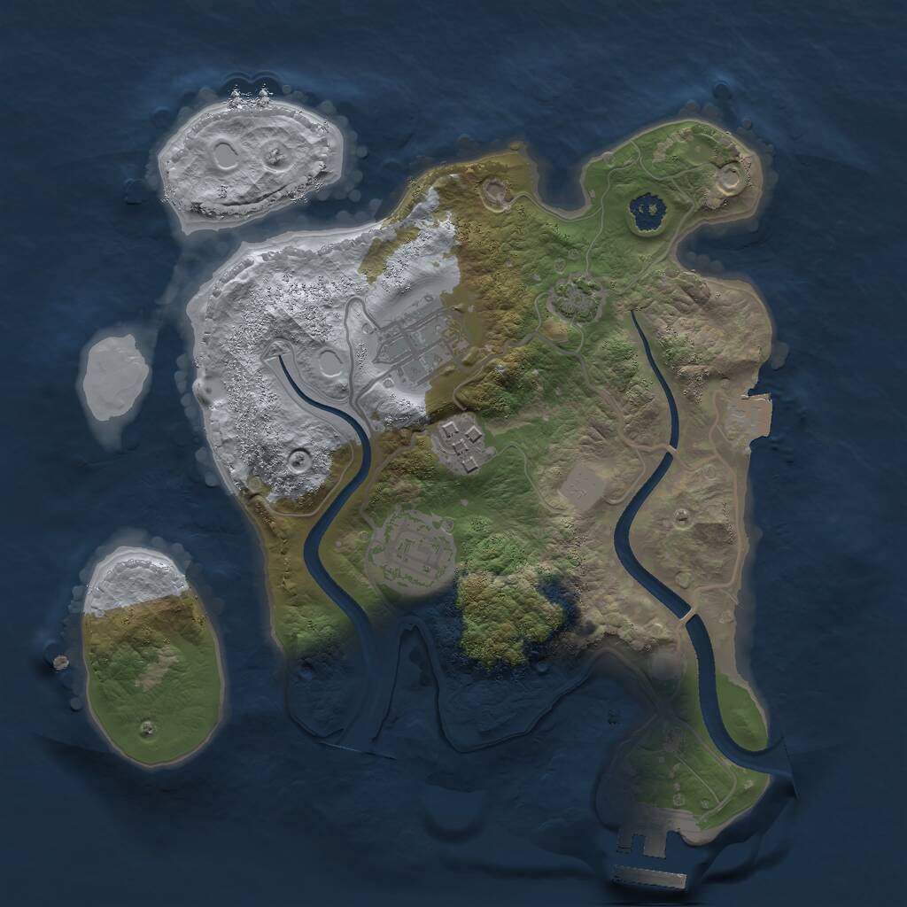 Rust Map: Procedural Map, Size: 2500, Seed: 431667947, 6 Monuments