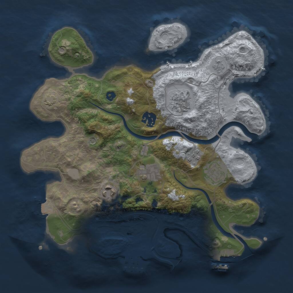 Rust Map: Procedural Map, Size: 3000, Seed: 11716, 12 Monuments