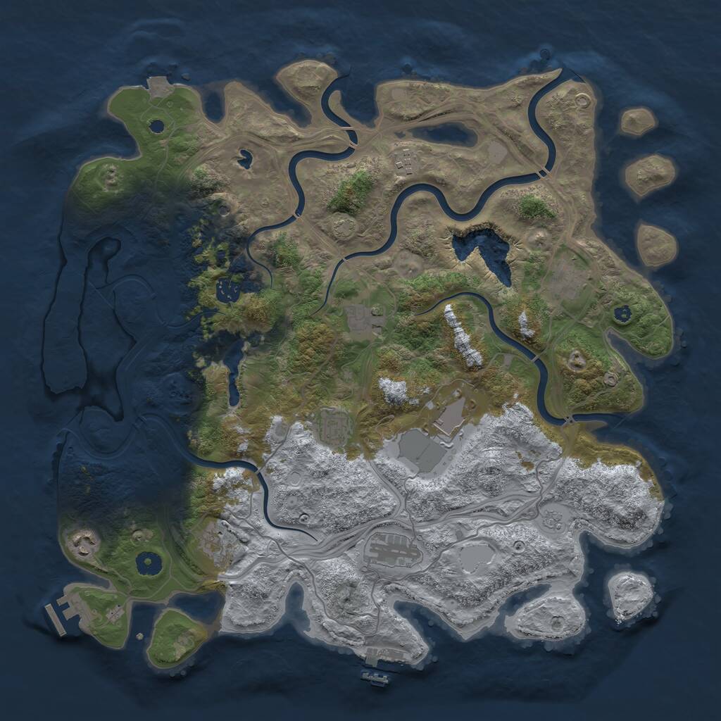 Rust Map: Procedural Map, Size: 4250, Seed: 1049570062, 15 Monuments