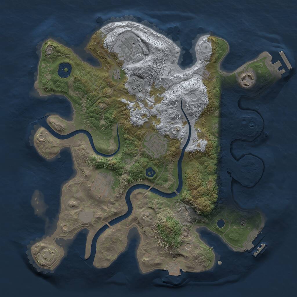 Rust Map: Procedural Map, Size: 3000, Seed: 69696942, 10 Monuments