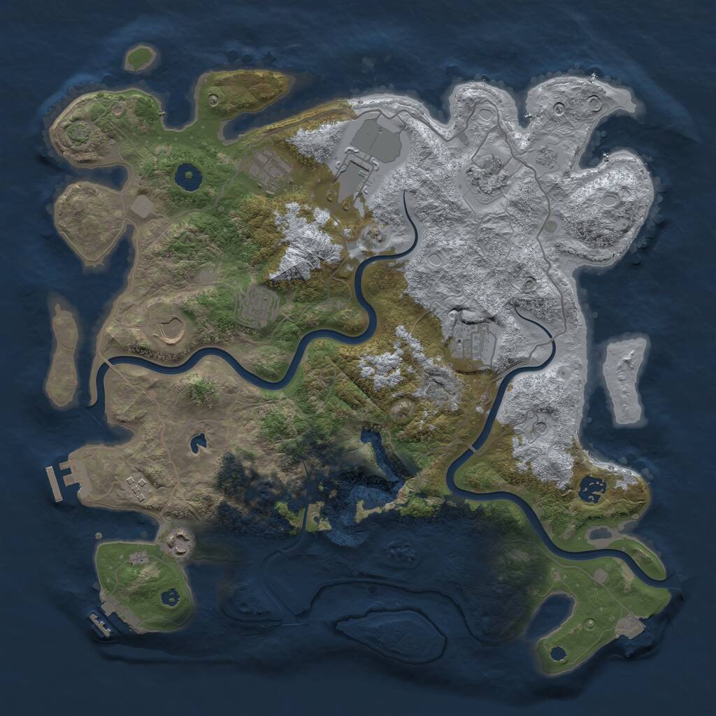 Rust Map: Procedural Map, Size: 4000, Seed: 584658039, 15 Monuments