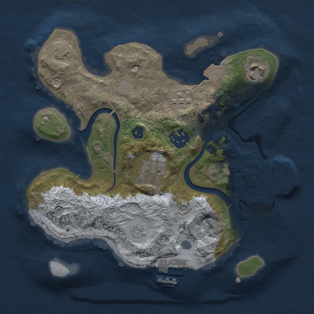 Rust Map: Procedural Map, Size: 2500, Seed: 902250316, 10 Monuments